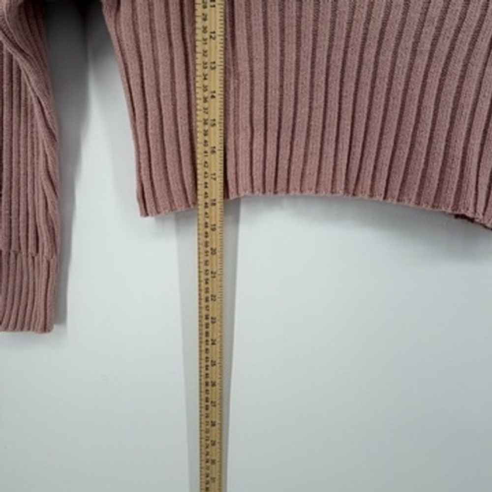 American Eagle Outfitters Ribbed Mock Neck Cropped Sweater Dusty Rose XS - Picture 8 of 8